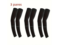 (paquete De 3 Pares Negros) Mangas De Protección Solar Transpirables Para Brazos - Mangas De Protección Uv Unisex