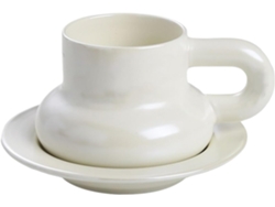 Taza de café de cerámica, vaso de vidrio, asa ergonómica, elegante portavasos de gres, Uso Di Gokoco