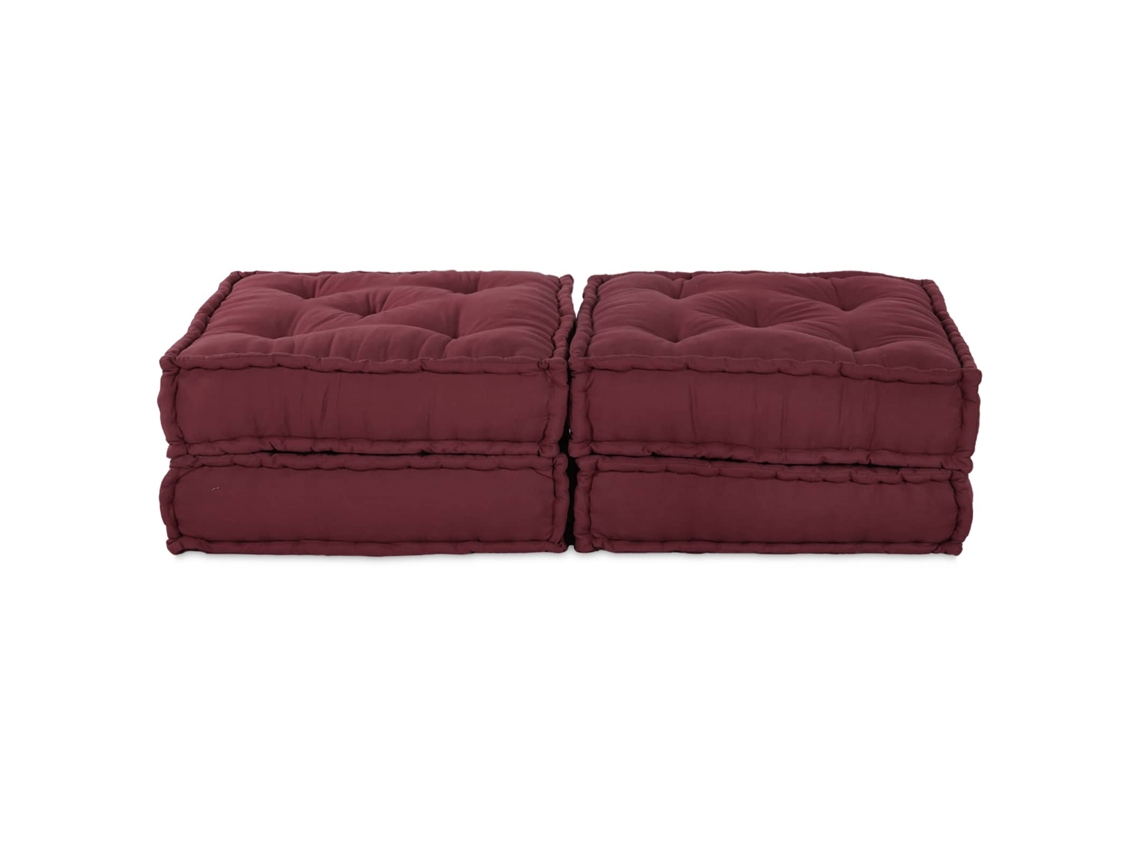 Sofá modular de 2 piezas, color granate, 140 x 70 x 36 cm, tapizado en tela.