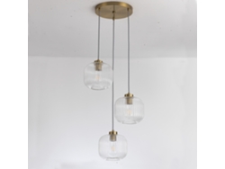 Lámpara Colgante LEDKIA (Transparente - E27 - 3x40 W - Vidrio)