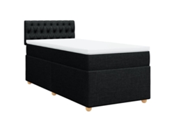 Maison Exclusive - Cama Box Spring Con Colchón Tela Negro 80x200 Cm