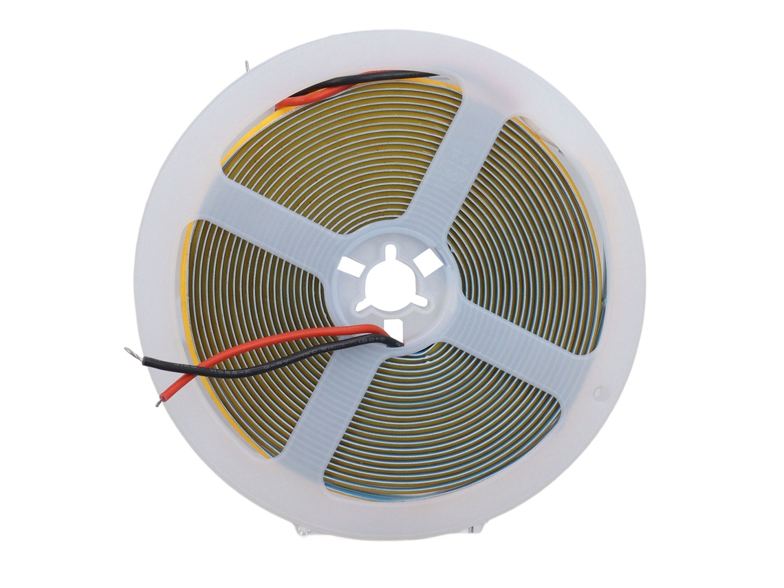 Tira Led Cob Flexible De 5 M (16,4 Pies), Luz Cálida De 3000 K, 900 Lúmenes, 10 W/m, Recortable Cada 5 Cm, Dc12v, Cri90+.
