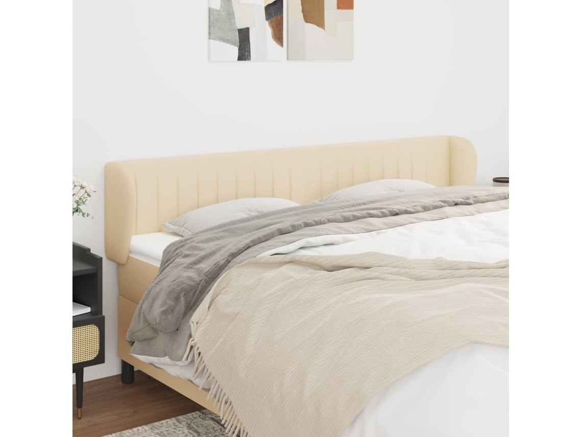 Cabecero De Tela Color Crema 183x23x78/88 Cm