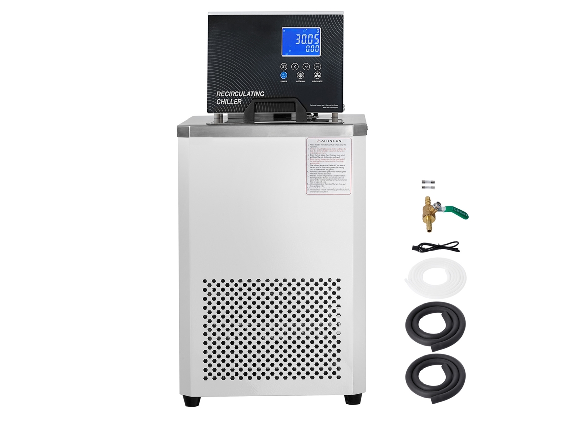 Refrigerador de circulación de acero inoxidable Succebuy para uso en laboratorio, 6 L, de 20 a 100 grados Celsius