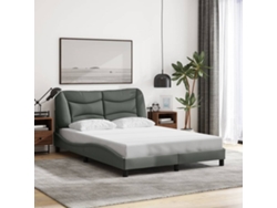 Cama Sin Colchón Tela Gris Oscuro 140x190 Cm