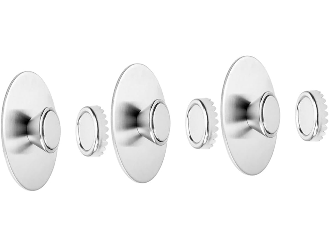 Juego de 6 estantes magnéticos de pared de acero inoxidable con dispensador de agua para baño Slowmoose