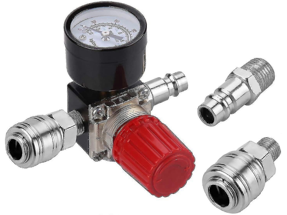 Regulador De Presión De Aire Válvula Tres Vías 175psi 12bar 1/4 Pulgada Para Compresor Con Manómetro