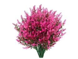 8 ramos de lavanda artificial de plástico, decorativos, resistentes a los rayos UV.