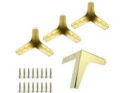 4 Patas Ajustables Triangulares Doradas Para Mesa De Mostrador, 10 Cm De Altura.