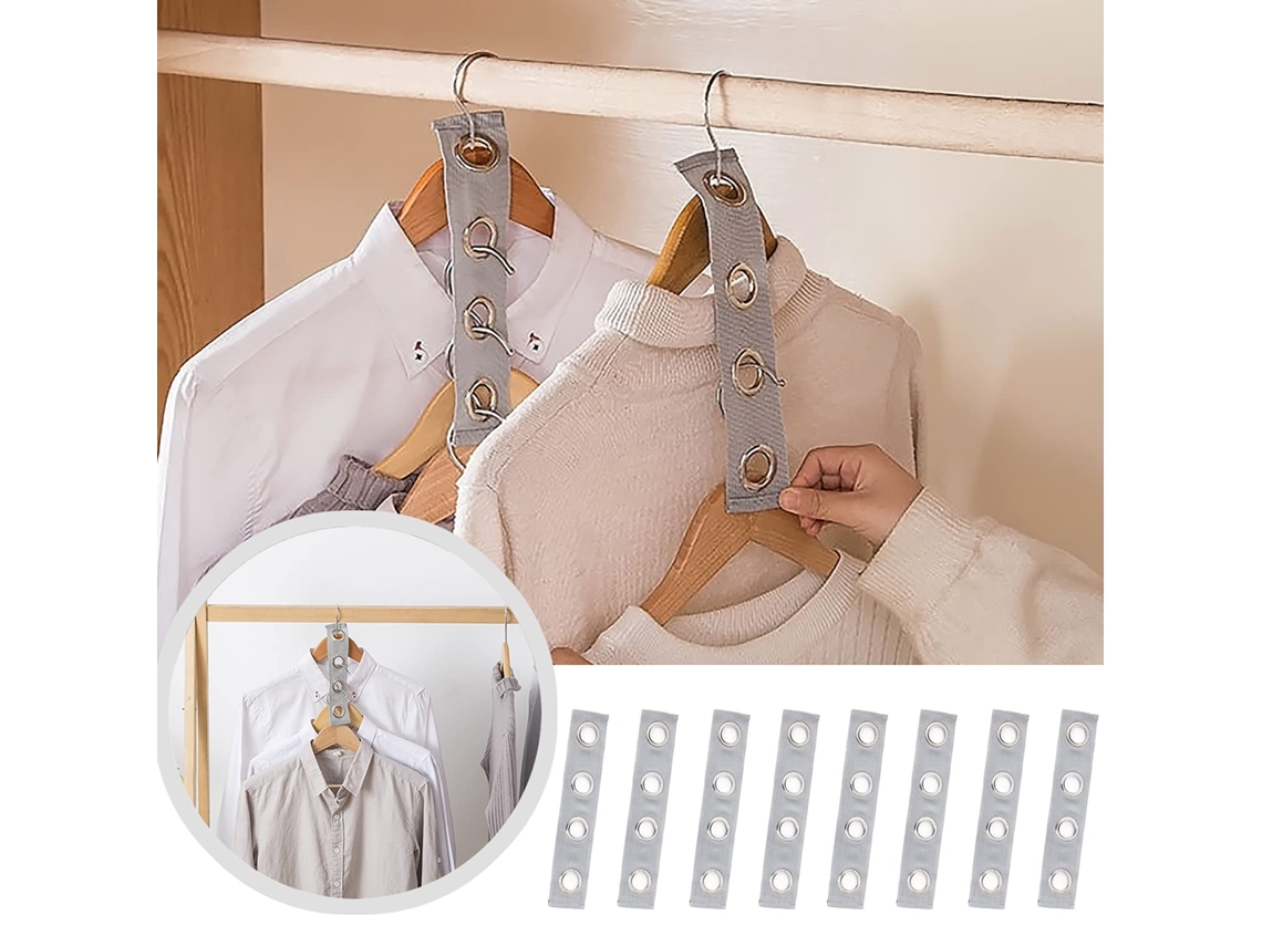 8 Piezas Conector Extensor De Perchero Para Armario - Banda De Perchero De Ropa Perchero En Cascada (gris)