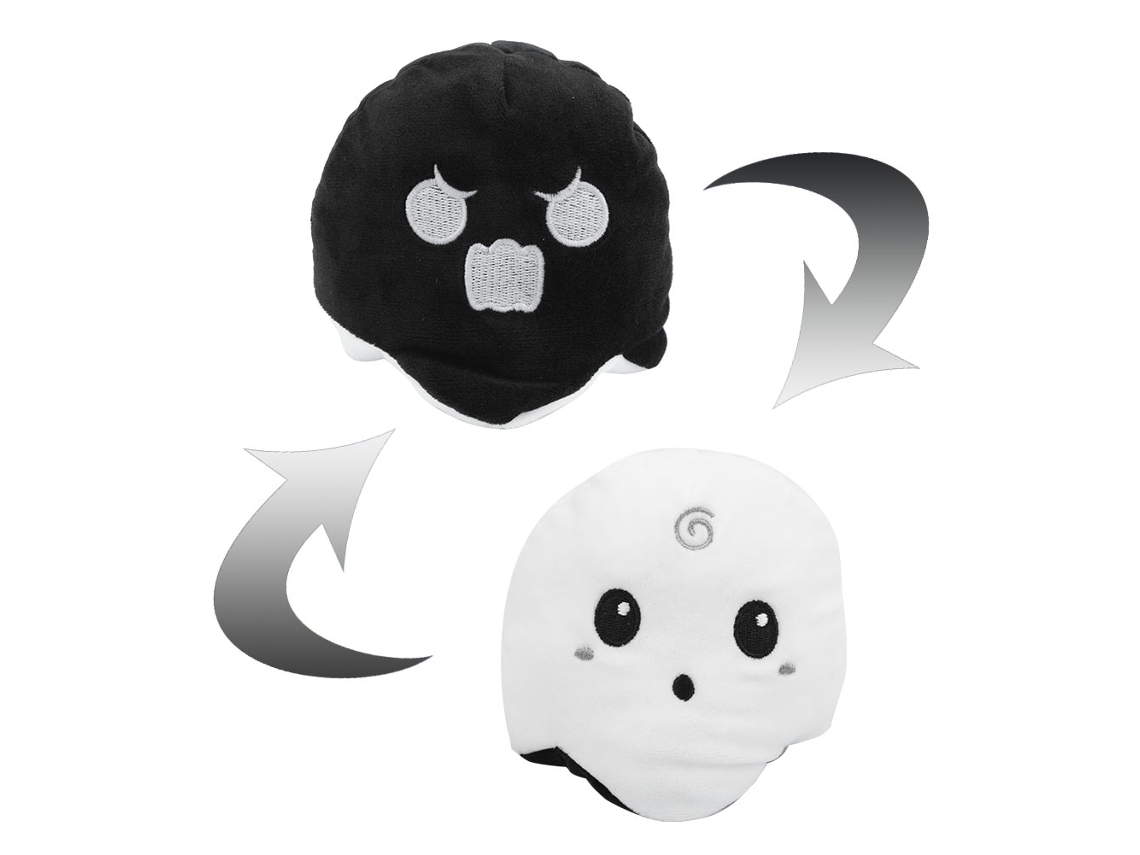 Peluches reversibles de doble cara para niños, ideales para Halloween (blanco, 10 cm).