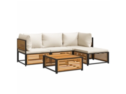 Maison Exclusive - Set De Sofás De Jardín Con Cojines 5 Pzas Madera Maciza Acacia