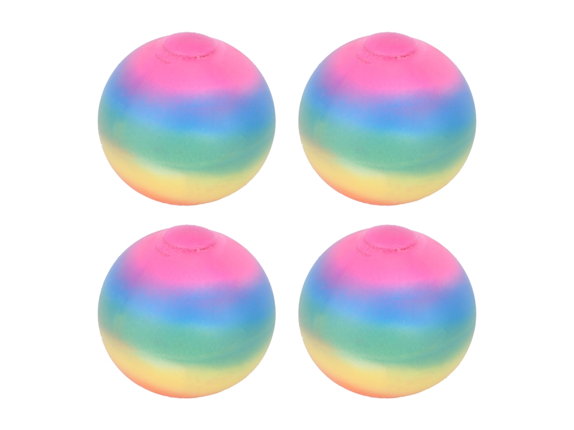 -4pcs Pelota De Estrés Elástica Sensorial Para Niños Y Adultos Juguete De Squeezeball Colorido