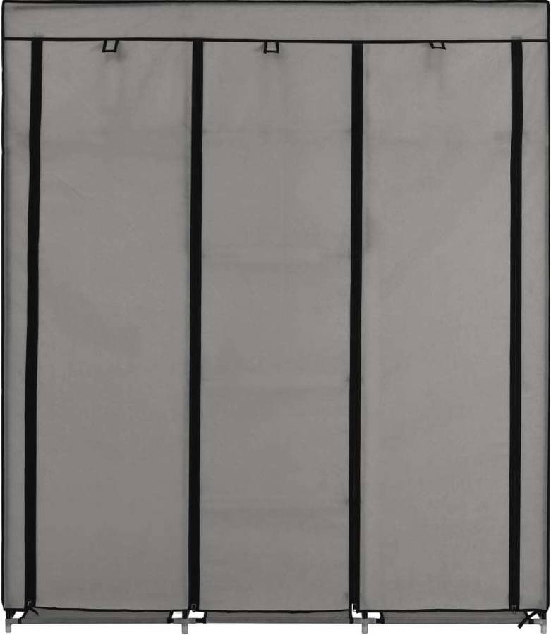 Guardarropa Vidaxl Y barras 150x45x175 cm tejido gris armario con compartimentos varillas