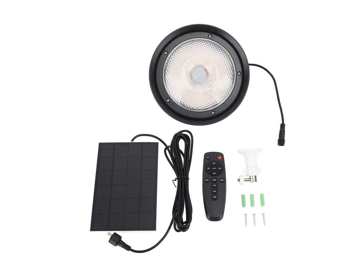 Lámpara De Techo Led Solar Profesional Con Mando A Distancia, Resistente Al Agua Ip65, Para Jardín, Granero O Balcón.