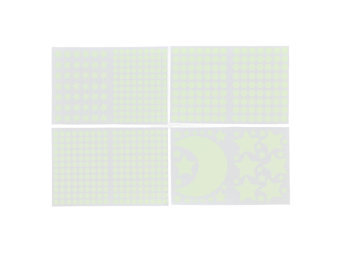 4 Pegatinas De Pared Luminosas De Luna Y Estrella: Ambiente Acogedor Para La Habitación De Los Niños.