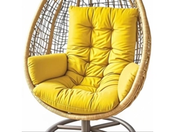 Cojín Para Silla Colgante Con Reposabrazos, Grueso, Suave Y Cómodo Para Jardín, Exteriores E Interiores Amarillo