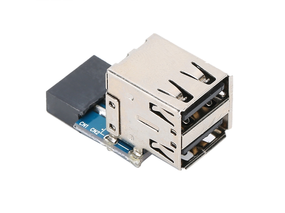 Adaptador De Conector De Expansión Extendido Usb 2.0 De 9 Pines A 2 Puertos Convertidor Usb Accesorios De Computadora