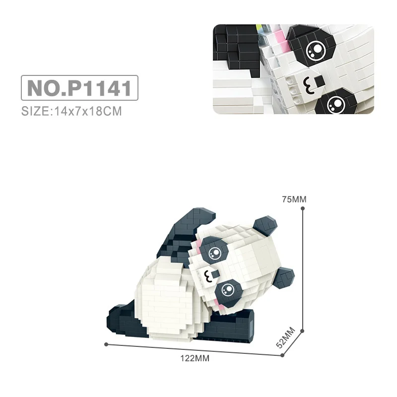 (caballo De La Palabra) Animal De Dibujos Animados Lindo, Mini Bloque Panda Rojo, Bloque Modelo Puzzle Juguete