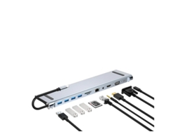 Estación de acoplamiento con concentrador USB-C Adaptador 10 en 1 con HDMI 4K, VGA, PD de 87 W, USB 3.0/2.0 de 5 Gbps, Ethernet RJ45, lector de tarjetas SD/TF YIZHOOD