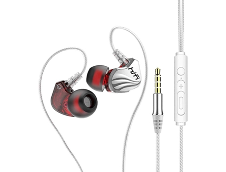 Auriculares Auriculares intrauditivos envolventes con control de volumen y micrófono de 3,5 mm, color blanco