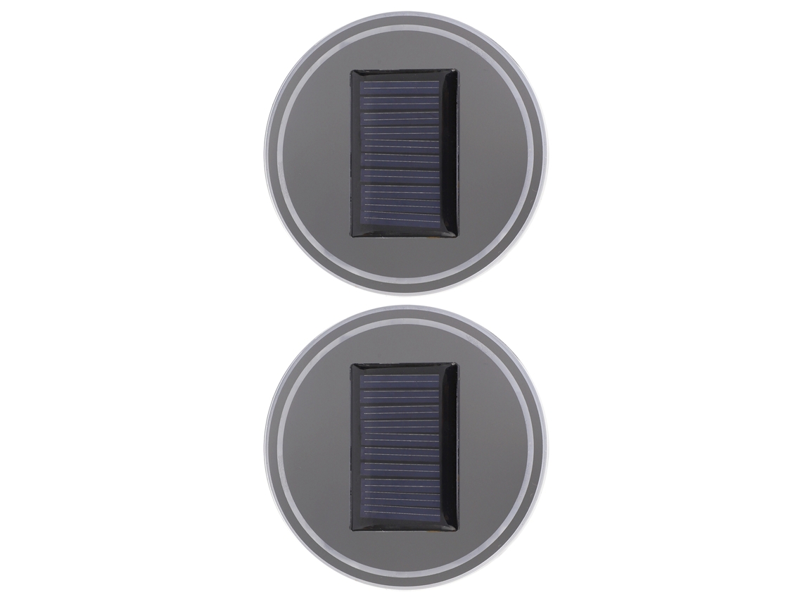 2 Portavasos Solares Con Sensor Led Vibratorio Para Uso En El Interior Del Coche.