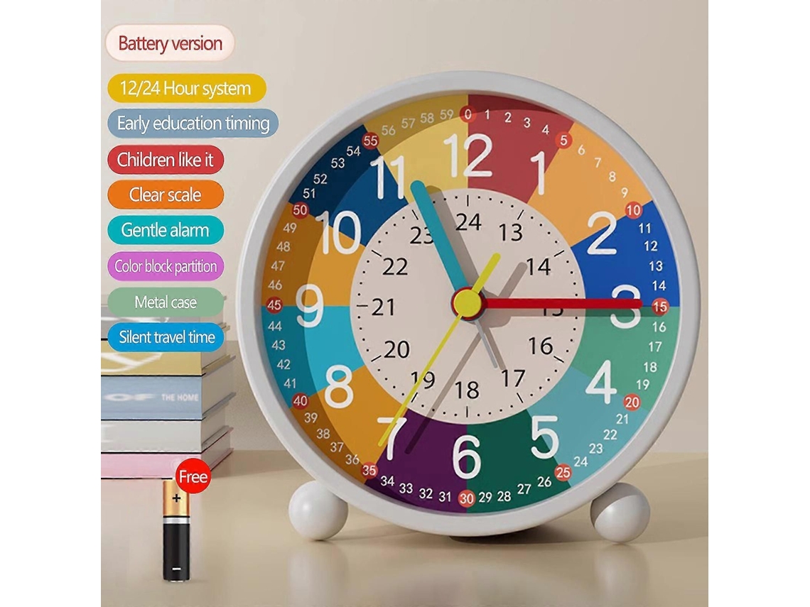 Reloj infantil, de 25-26 cm, con estampado animal y movimiento de cuarzo GOKOCO.