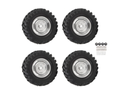 4 Neumáticos Rc Crawler De 1,9 Pulgadas Con Llanta De Plástico Para Coches Teledirigidos A Escala 1/10 - Plateados