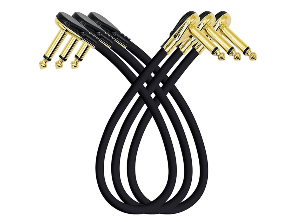 Cabo Patch Plano De Guitarra De 3 Peças Para Efeitos Musicais, Conector Elétrico Estável Para Pedais E