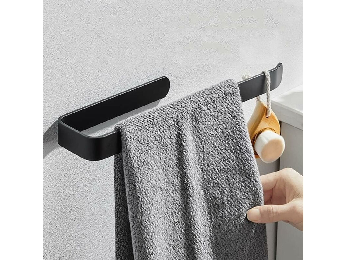 Soporte Para Toallas De Baño, Aro Para Toallas Sin Taladrar, Para Cocina Y Baño, Negro Mate.