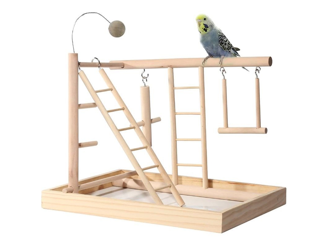 2026-juego De Madera Para Aves Con Escalera Y Columpio - Ideal Para Cacatúas Periquitos Y Budgies