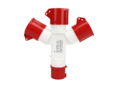 Conector Industrial Impermeable Ip44 1 Entrada 3 Salidas 4 Pines 2p N E 380‑415v