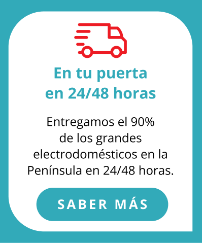 En tu puerta en 24/48 horas. Entregamos el 90% de los grandes electrodomésticos en la península en 24/48 horas.