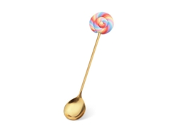 2026da-cucharas Postres Cartoon Creativas De Acero Inoxidable, 6 Piezas Lollipop Dorado Colorido