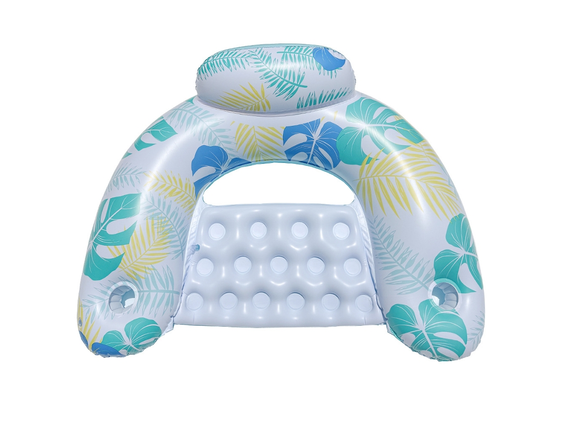 Silla Hinchable Para Piscina Con Portavasos Y Respaldo Juguete Para Fiestas En La Piscina, Color Azul Claro. Siurn