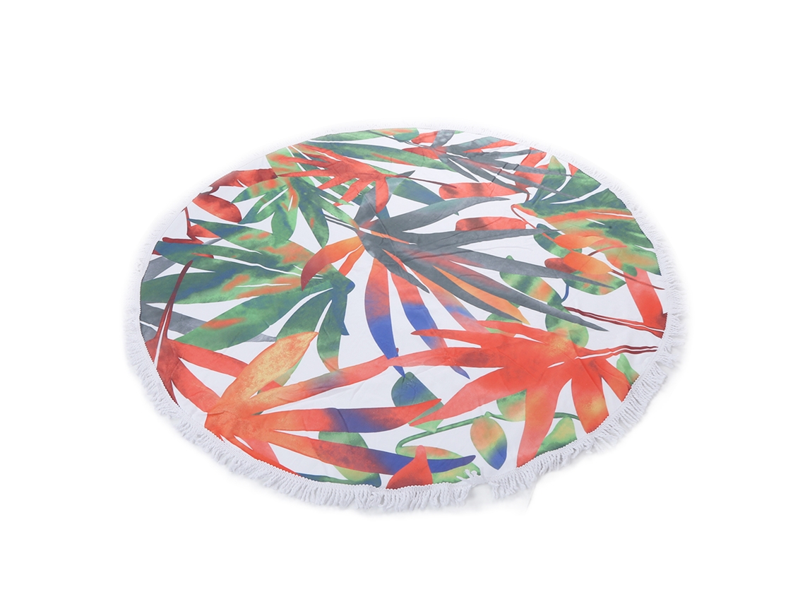 Toalla De Playa Redonda De Microfibra Con Diseño De Elefante Y Flecos, Ideal Para La Playa, Yoga O Picnics.
