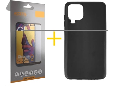 Kit Funda + Protector de Pantalla Samsung Galaxy M12 ACCETEL Full (Negro)