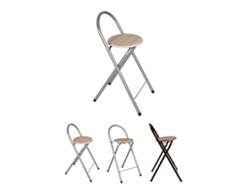 Taburete Plegable 80x40x45 Cm - Elegante Y Duradero En Negro Y Plata Con Reposapiés, Ideal Para Cocina Plata / Haya Pack 2 Uds