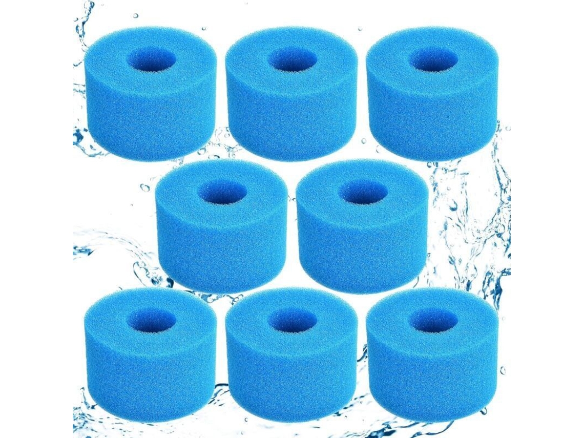 Filtro De Esponja Tipo S1, Cartucho De Espuma Reutilizable Y Lavable Para Piscinas Y Spas (8, Azul)
