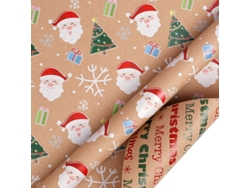 Papel de regalo navideño reversible Eifson, 43 cm x 10 m (03)