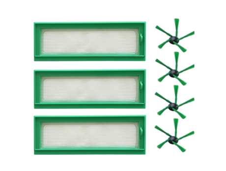 Filtro Hepa de 3 piezas, cepillo lateral de 4 piezas para piezas de aspiradora Vorwerk Kobold Vr200 Vr-200