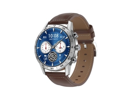 Smartwatch para hombres con llamada Bluetooth marrón plateada