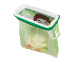 Soporte para bolsas de basura colgante para armario de cocina, 8,7 x 4,9, verde y blanco