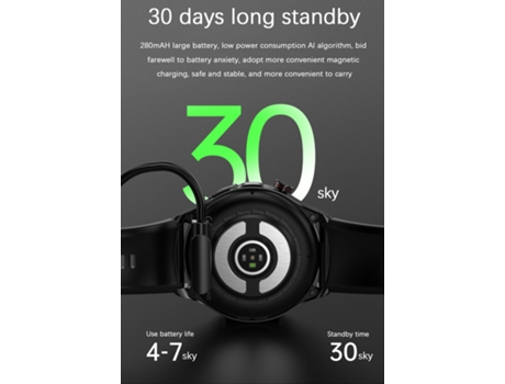 Reloj inteligente, llamada Bluetooth, 30 días en espera, IP67 resistente al agua, negro VEANXIN