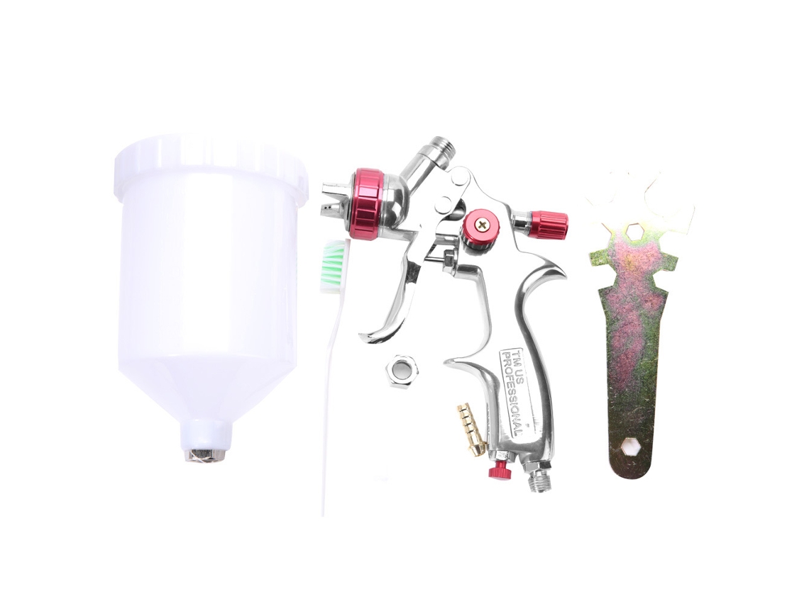 Pistola de pintura profissional com bico de 1,4 mm e alimentação por gravidade para pintura de móveis automotivos.