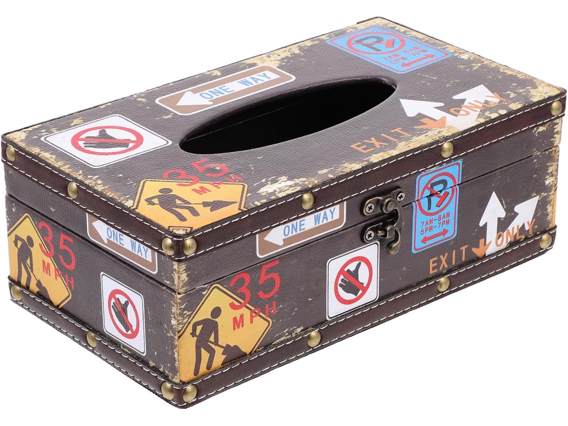 Caja Rect De Madera Estilo Retro Para Pañuelos, Ideal Organizar Pañuelos . Elegante Decoración El Hogar Y