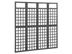 Pantalla | Tabique/celosía 4 paneles madera maciza de abeto 161x180 cm negro wsd364110 adorável casa