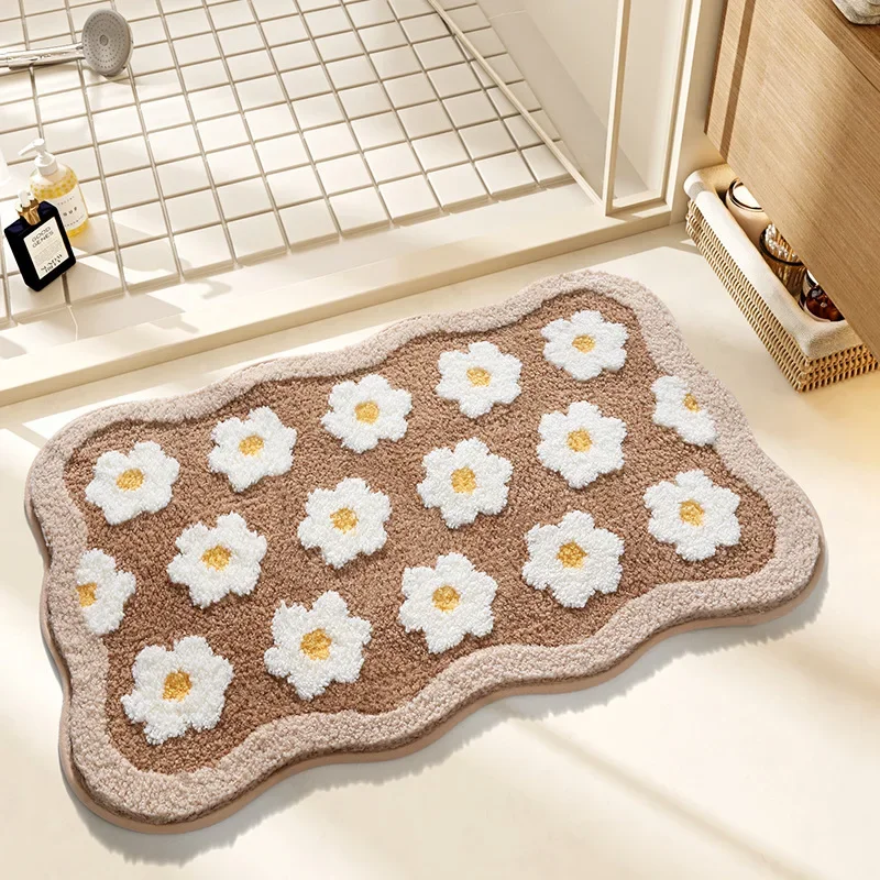 (estilo 7 80x120cm) Alfombra De Baño De Estilo Fresco, Lavable A Máquina, Antideslizante, De Secado Rápido