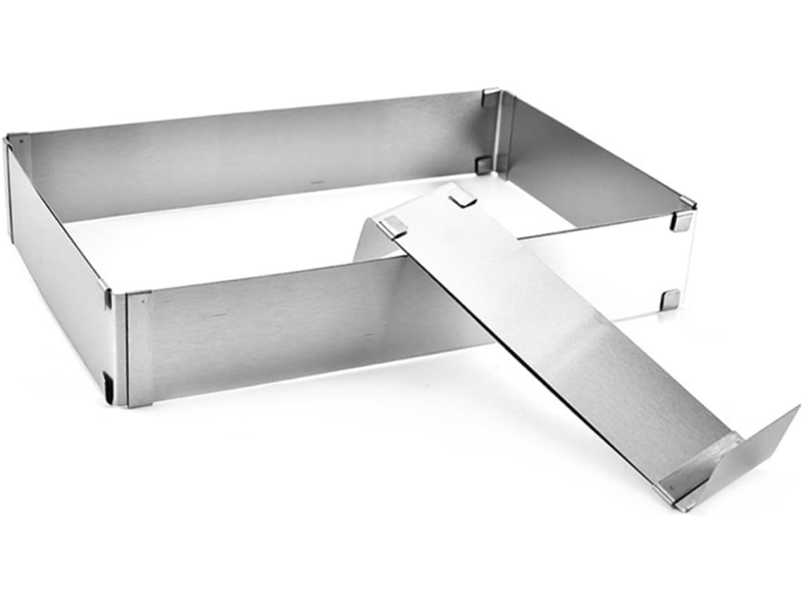 Molde Cuadrado Ajustable De Acero Resistente Al Calor Para Pasteles, Ideal Para Mousse Y Té.