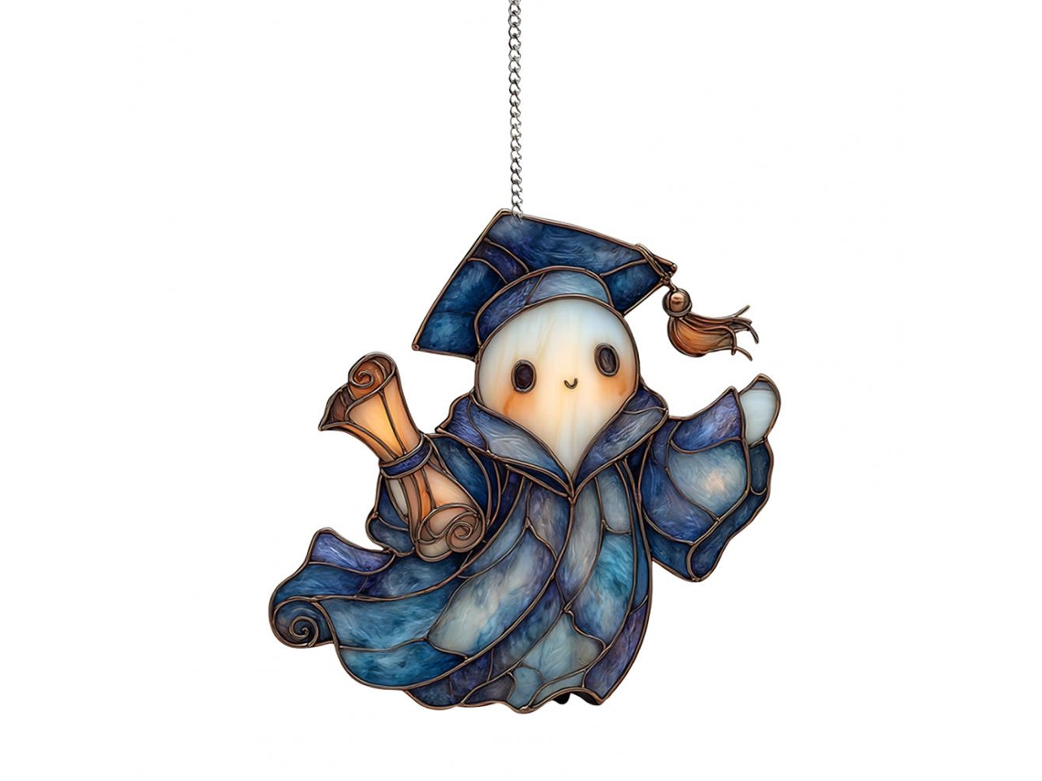 Fantasma colgante acrílico de la serie Sun, colgante decorativo de Halloween para ventanas y porches, estilo Viewleaf J